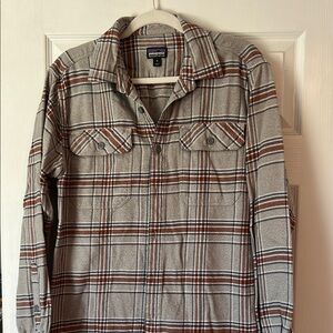 Patagonia Gray Plaid Button-Up Shirt